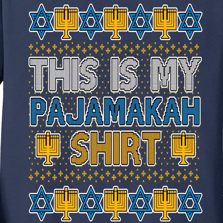 This Is My Pajamakah Shirt Ugly Hanukkah Sweater Kids Long Sleeve Shirt