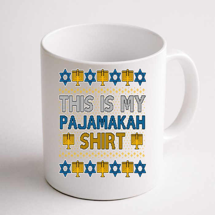 This Is My Pajamakah Shirt Ugly Hanukkah Sweater Front & Back Coffee Mug