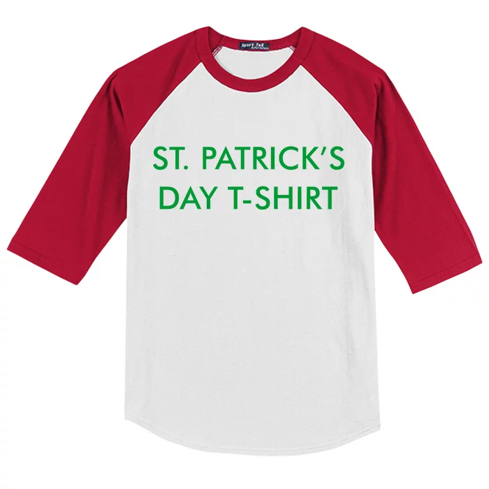 This Is My St. Patrick's Day Shirt Text Logo Kids Colorblock Raglan Jersey