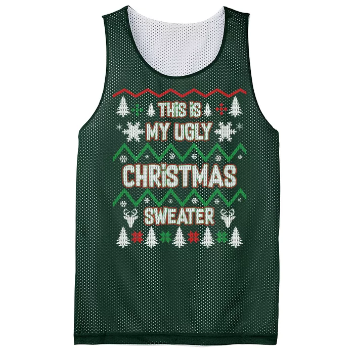 This Is My Ugly Christmas Sweater Mesh Reversible Basketball Jersey Tank