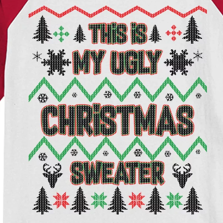 This Is My Ugly Christmas Sweater Kids Colorblock Raglan Jersey