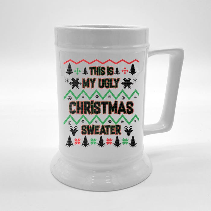 This Is My Ugly Christmas Sweater Front & Back Beer Stein