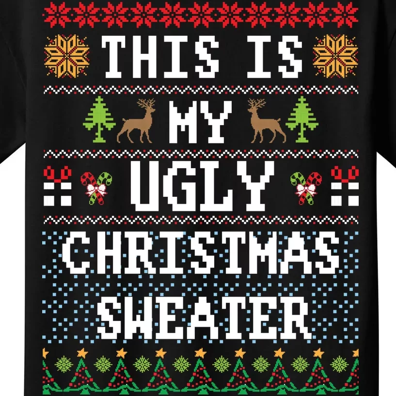 This Is My Ugly Christmas Sweater Party Funny Kids T-Shirt