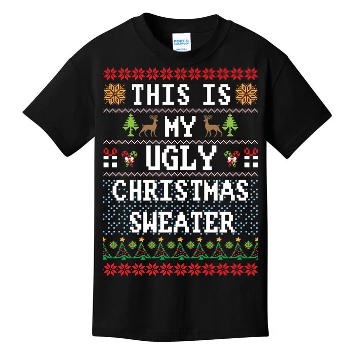 This Is My Ugly Christmas Sweater Party Funny Kids T-Shirt