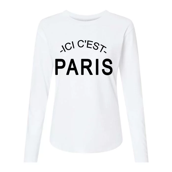 This Is Paris Ici C'est Paris Welcome To Paris Womens Cotton Relaxed Long Sleeve T-Shirt