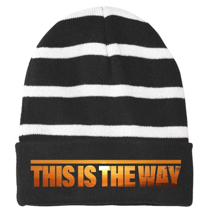 This Is The Way Space Western Striped Beanie with Solid Band