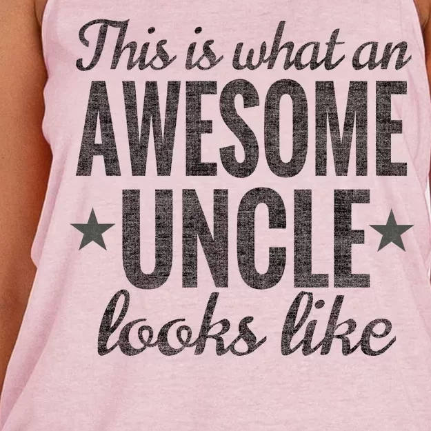 This Is What An Awesome Uncle Looks Like Women's Knotted Racerback Tank