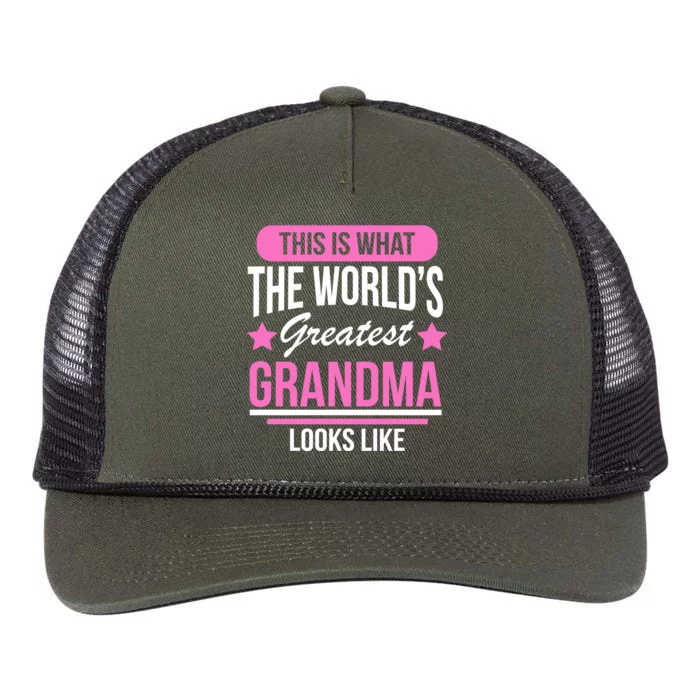 This Is What The Worlds Greatest Grandma Looks Like Retro Rope Trucker Hat Cap