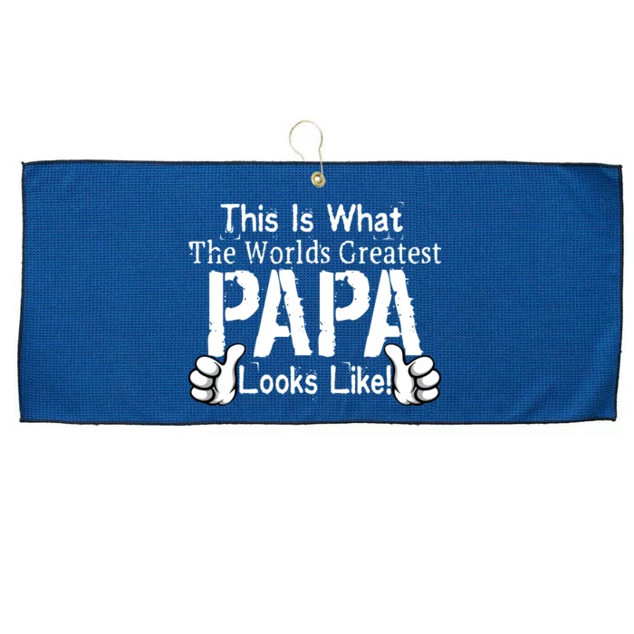 This Is What The World's Greatest Papa Looks Like Large Microfiber Waffle Golf Towel