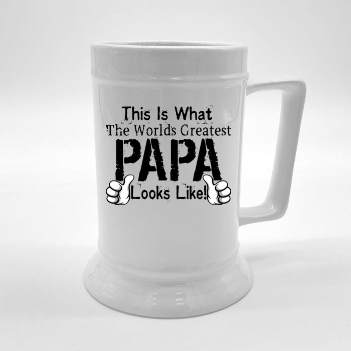 This Is What The World's Greatest Papa Looks Like Front & Back Beer Stein