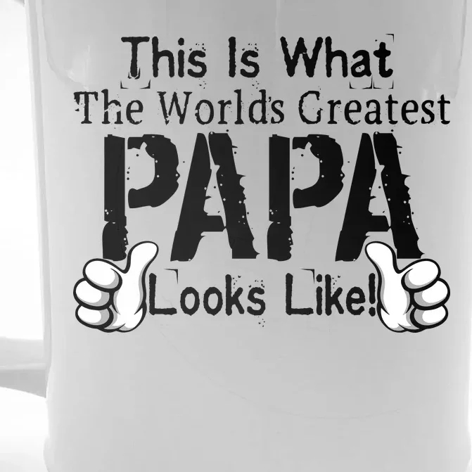 This Is What The World's Greatest Papa Looks Like Front & Back Beer Stein