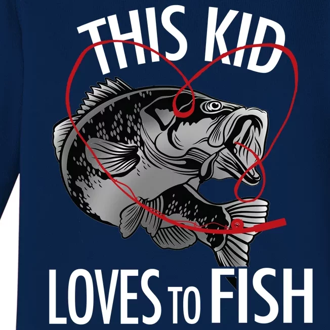 This Kid Loves To Fish Baby Long Sleeve Bodysuit