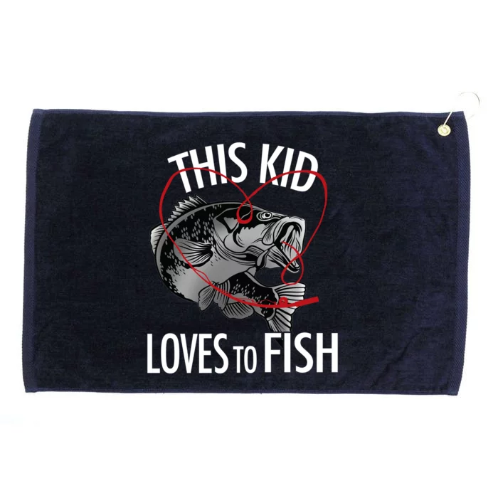 This Kid Loves To Fish Grommeted Golf Towel