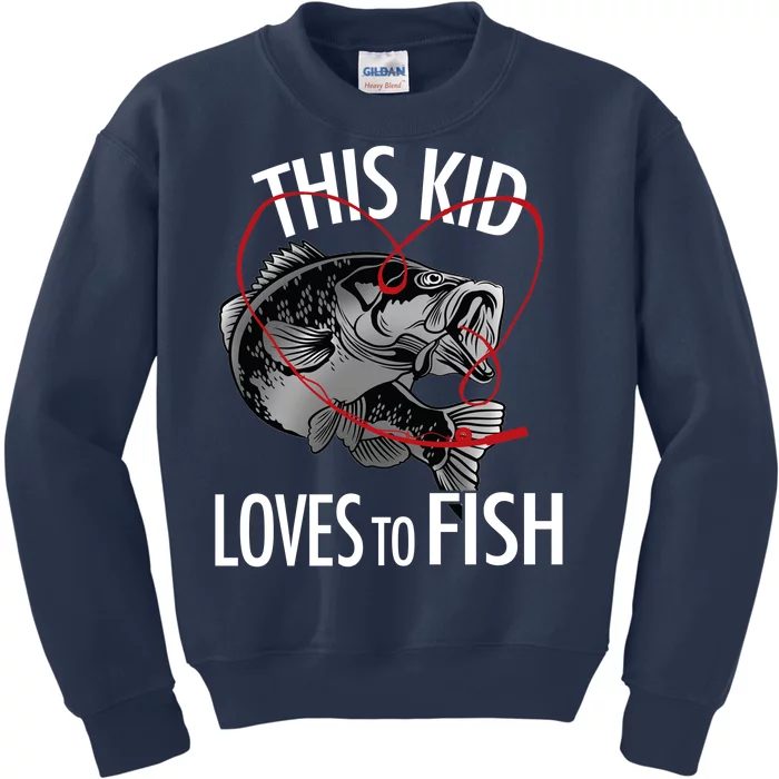 This Kid Loves To Fish Kids Sweatshirt