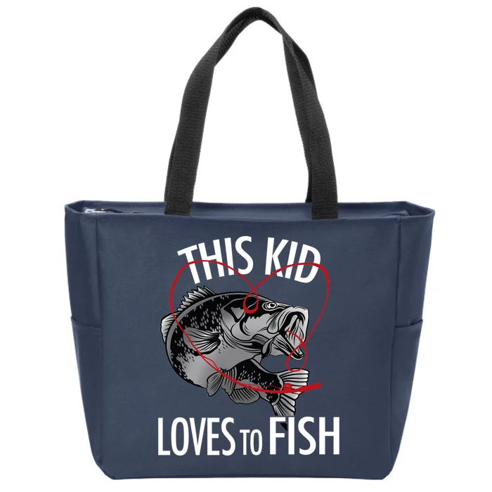 This Kid Loves To Fish Zip Tote Bag