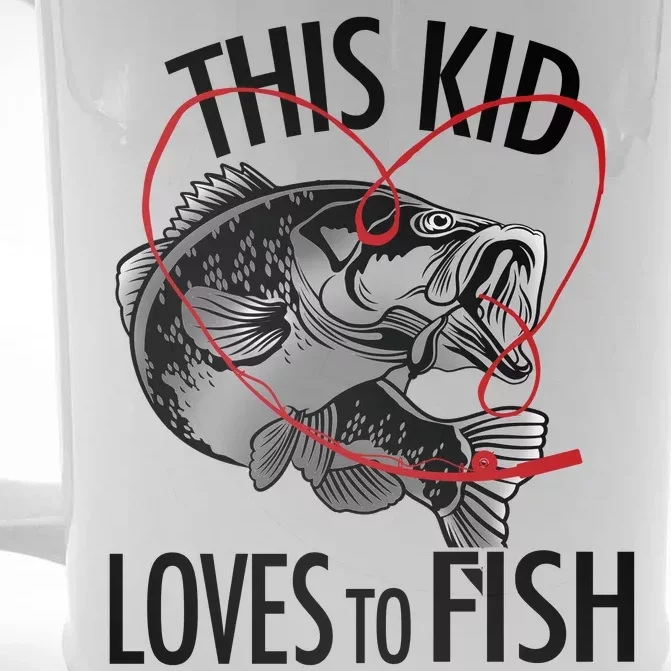 This Kid Loves To Fish Front & Back Beer Stein