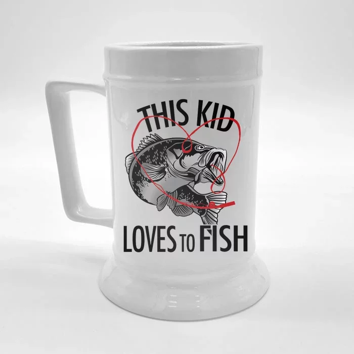 This Kid Loves To Fish Front & Back Beer Stein