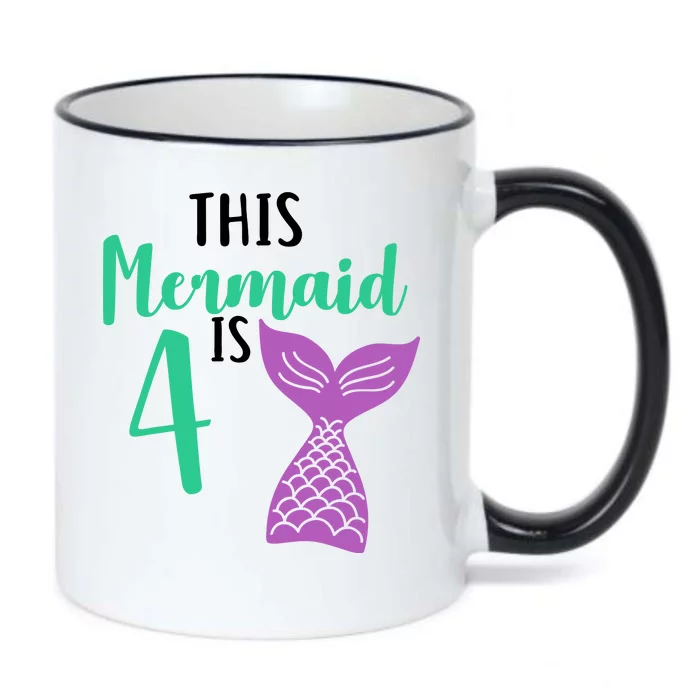 This Mermaid Is 4 Years Old Birthday Black Color Changing Mug