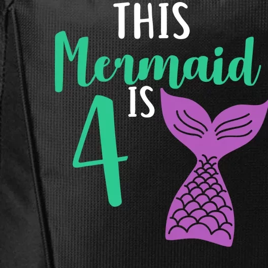 This Mermaid Is 4 Years Old Birthday City Backpack