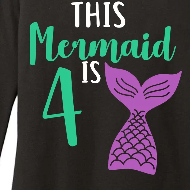 This Mermaid Is 4 Years Old Birthday Womens CVC Long Sleeve Shirt