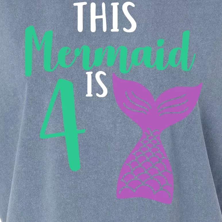 This Mermaid Is 4 Years Old Birthday Garment-Dyed Women's Muscle Tee