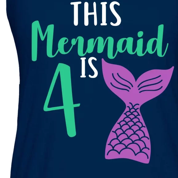 This Mermaid Is 4 Years Old Birthday Ladies Essential Flowy Tank