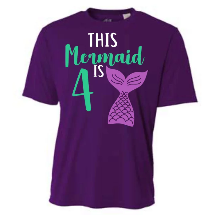 This Mermaid Is 4 Years Old Birthday Cooling Performance Crew T-Shirt