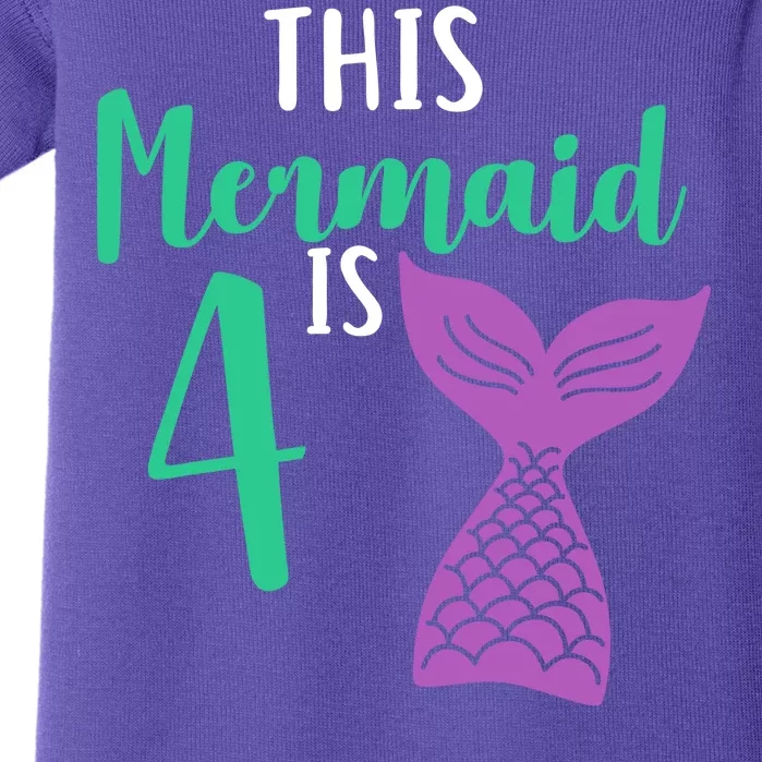 This Mermaid Is 4 Years Old Birthday Baby Bodysuit