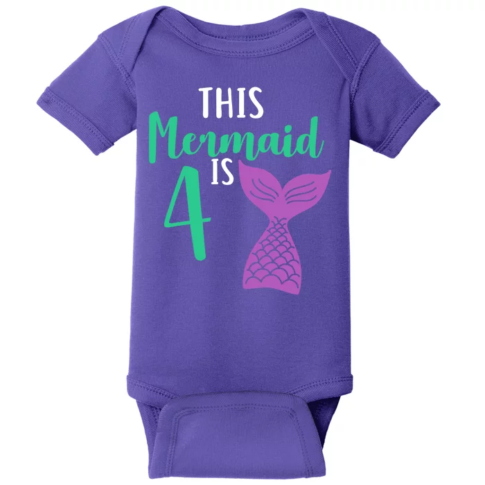 This Mermaid Is 4 Years Old Birthday Baby Bodysuit