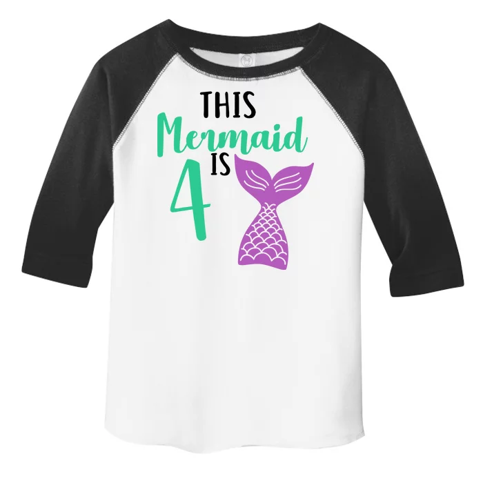 This Mermaid Is 4 Years Old Birthday Toddler Fine Jersey T-Shirt