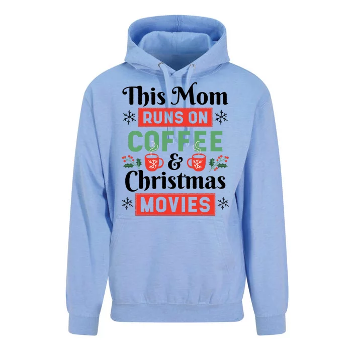 This Mom Runs On Coffee And Christmas Movies Unisex Surf Hoodie