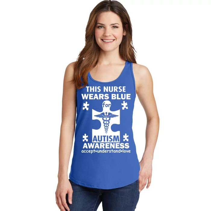 This Nurse Wears Blue For Autism Awareness Ladies Essential Tank