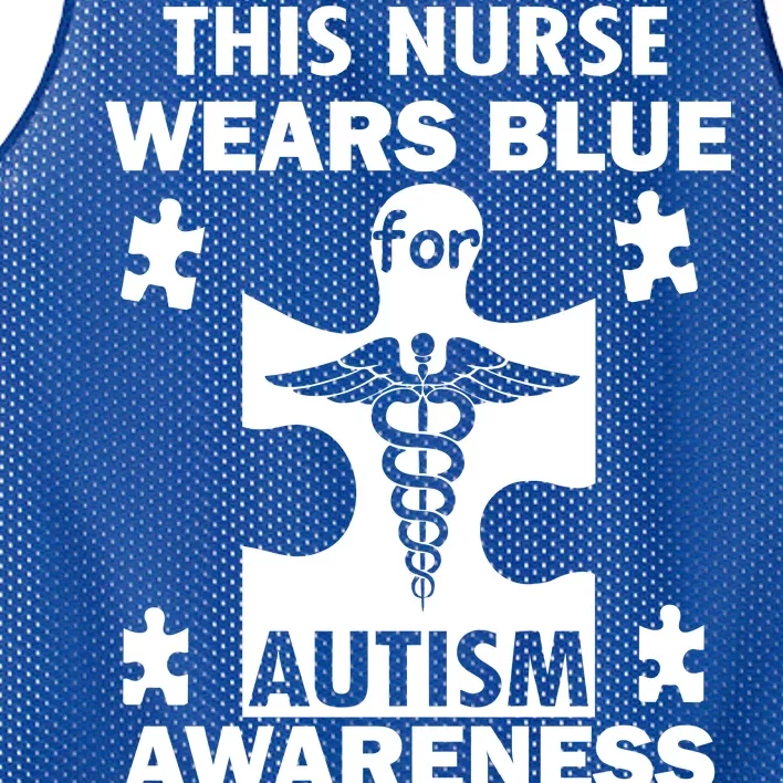 This Nurse Wears Blue For Autism Awareness Mesh Reversible Basketball Jersey Tank