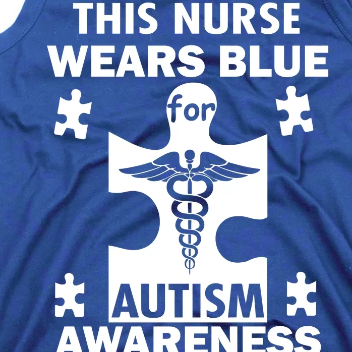 This Nurse Wears Blue For Autism Awareness Tank Top