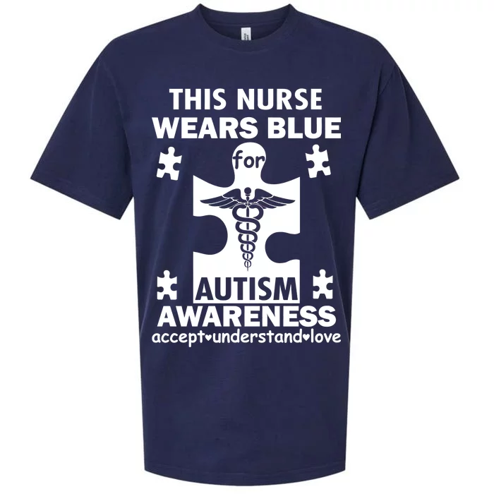 This Nurse Wears Blue For Autism Awareness Sueded Cloud Jersey T-Shirt