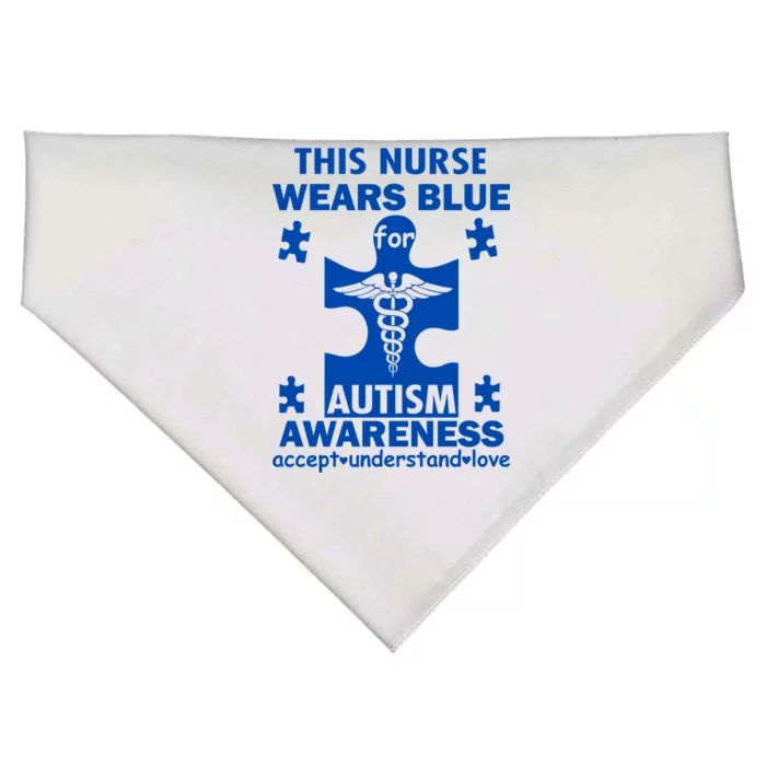 This Nurse Wears Blue For Autism Awareness USA-Made Doggie Bandana