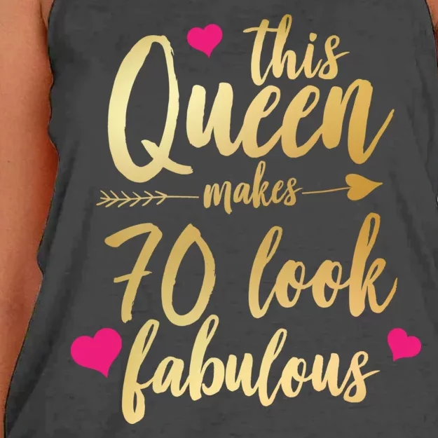 This Queen Makes 70 Look Fabulous Women's Knotted Racerback Tank