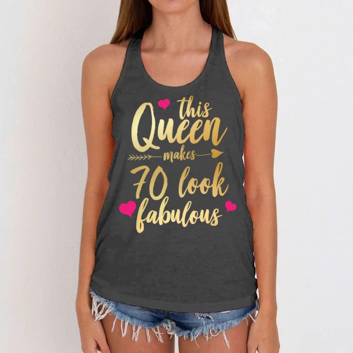 This Queen Makes 70 Look Fabulous Women's Knotted Racerback Tank