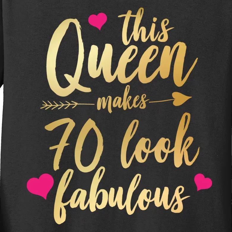 This Queen Makes 70 Look Fabulous Kids Long Sleeve Shirt