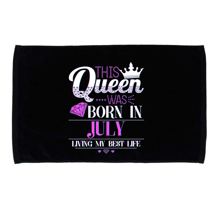 This Queen Was Born In July Living My Best Life Microfiber Hand Towel