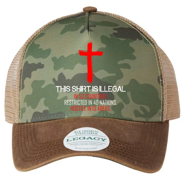 This Shirt is Illegal Restricted Hostile - Faith In Jesus Christ Cross Legacy Tie Dye Trucker Hat