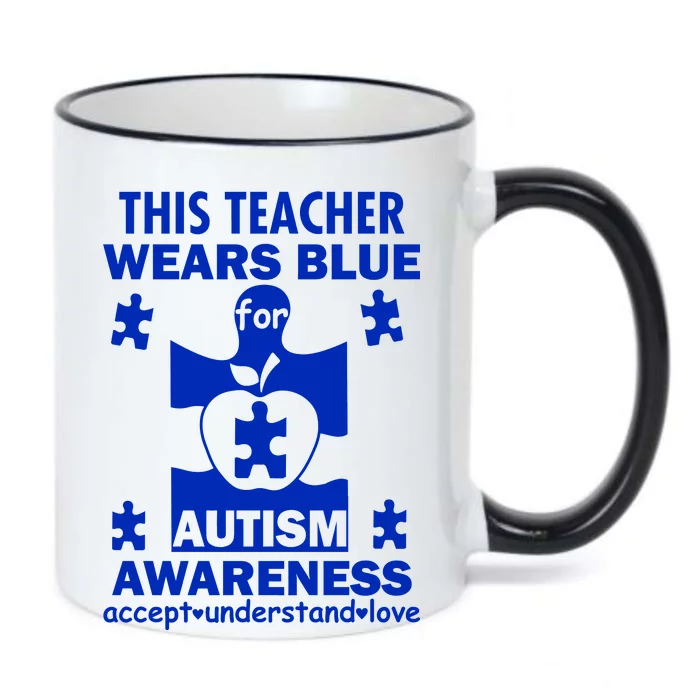 This Teacher Wears Blue Autism Awareness Black Color Changing Mug