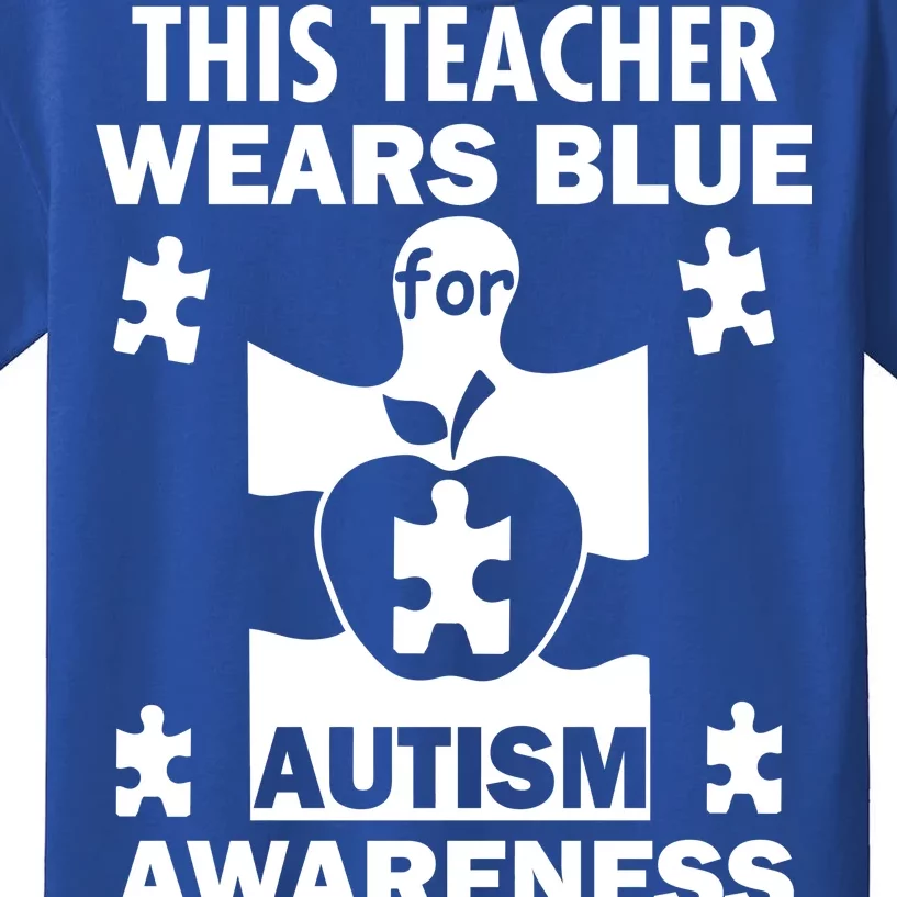 This Teacher Wears Blue Autism Awareness Kids T-Shirt