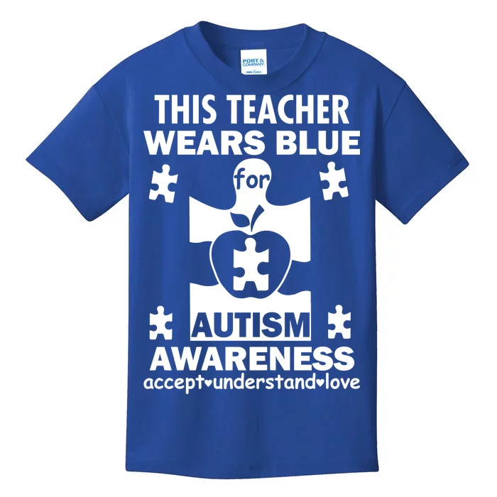 This Teacher Wears Blue Autism Awareness Kids T-Shirt