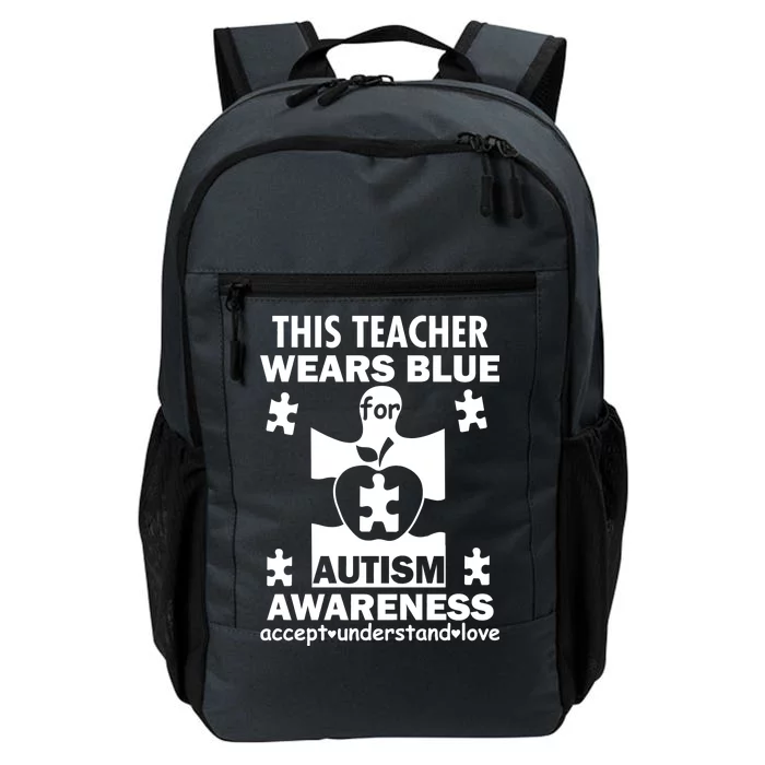 This Teacher Wears Blue Autism Awareness Daily Commute Backpack