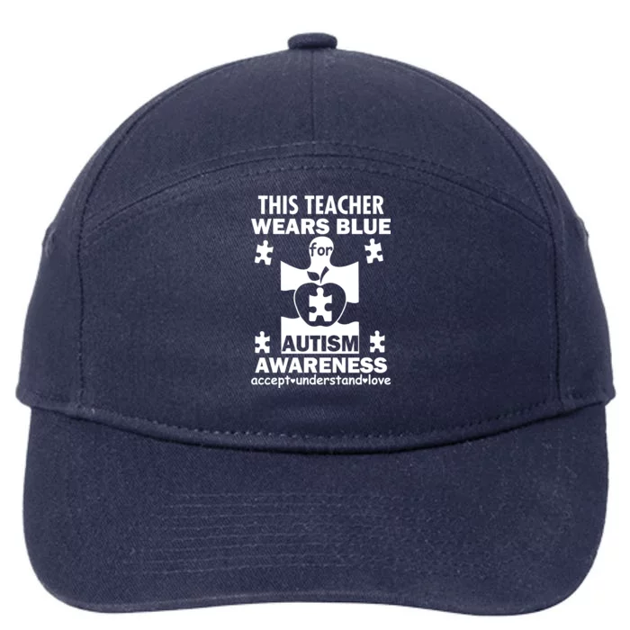 This Teacher Wears Blue Autism Awareness 7-Panel Snapback Hat