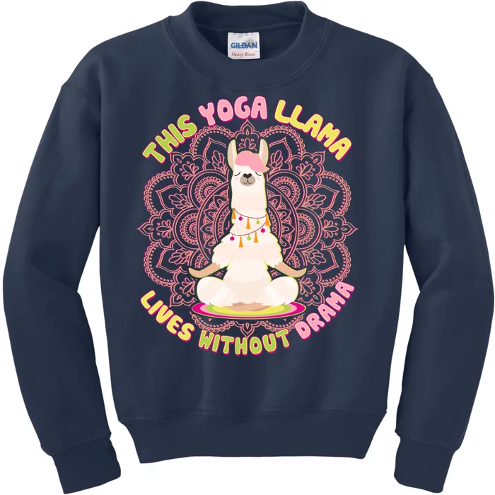 This Yoga Llama Lives Without Drama Kids Sweatshirt