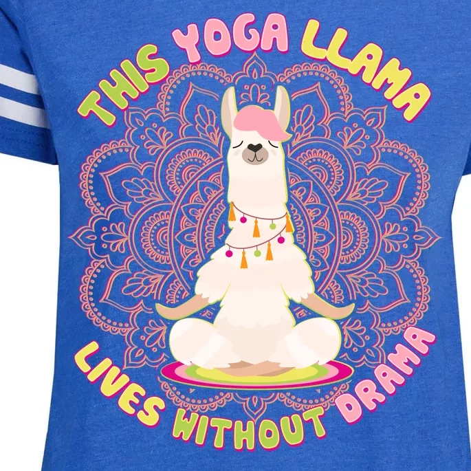 This Yoga Llama Lives Without Drama Enza Ladies Jersey Football T-Shirt