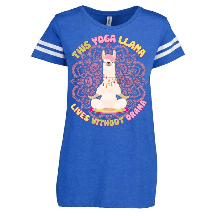 This Yoga Llama Lives Without Drama Enza Ladies Jersey Football T-Shirt