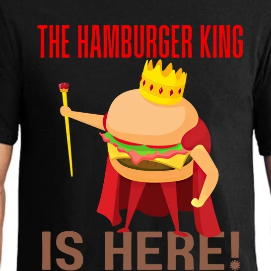 The Hamburger King Is Here Funny Bbq Grill Barbecue Cookout Gift Pajama Set